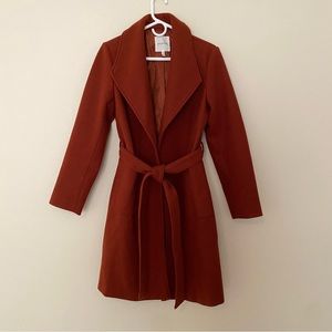 Avec Les Filles Women’s Open Front Belted Coat | Burnt Orange | Size M